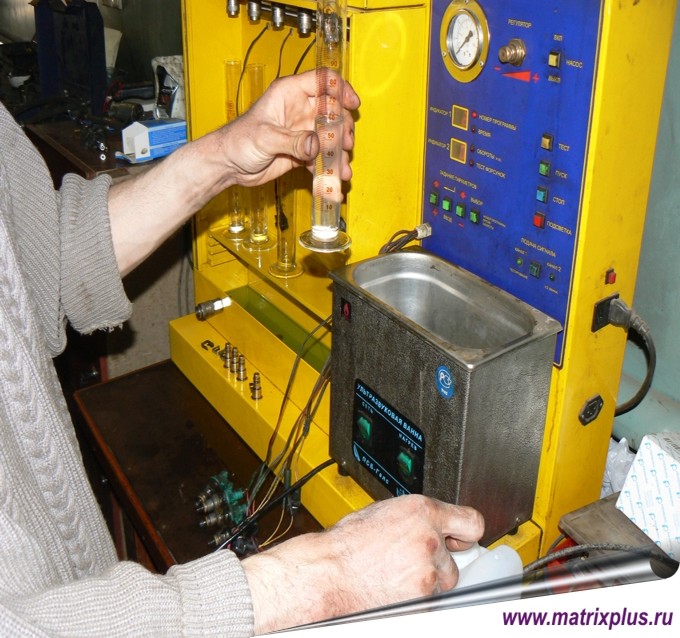 Тестирование форсунок на тестовых диагностических стендах